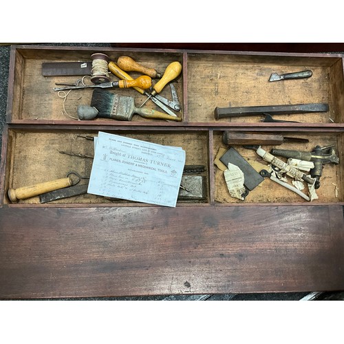 222 - A Late 19th century Carpenter’s secure tool chest - graduated recessed interior, with sliding remove... 