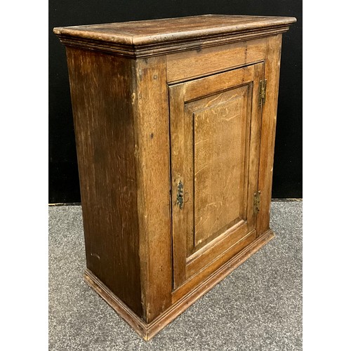 36A - A 19th century oak wall mounted cupboard, approximately 75.5cm high x 62cm wide x 29cm.