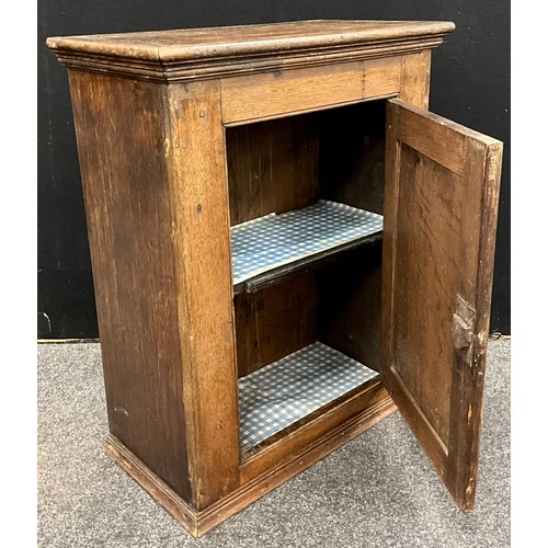 36A - A 19th century oak wall mounted cupboard, approximately 75.5cm high x 62cm wide x 29cm.