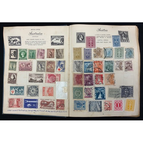295 - Stamps - all world collection in 2 albums - including GB, Germany, China, America, Manchuria, India,... 