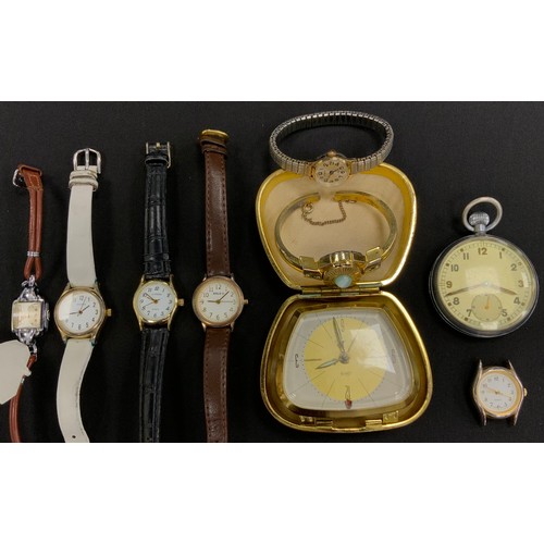 310 - Watches - A WWII GSTP pocket watch, broad arrow marks, 371414, manual movement; other lady's wristwa... 