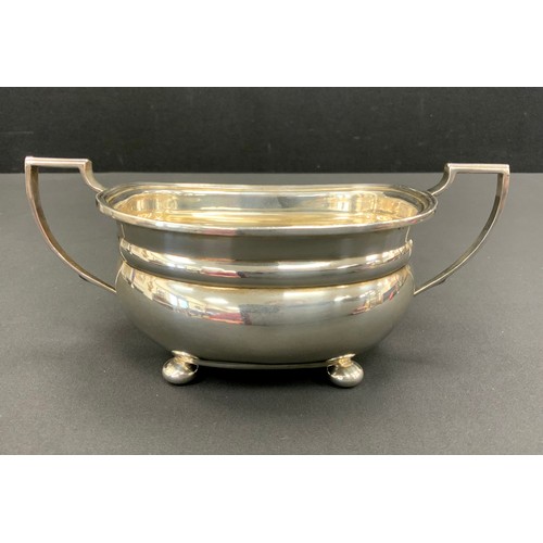 328 - A George V silver twin handled sugar bowl, Addie Brothers, Birmingham 1926, 6.2ozt