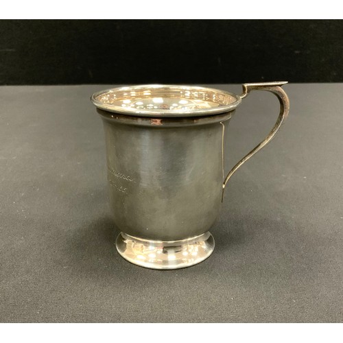 333 - A silver christening cup, Sheffield 1954, 3.5ozt