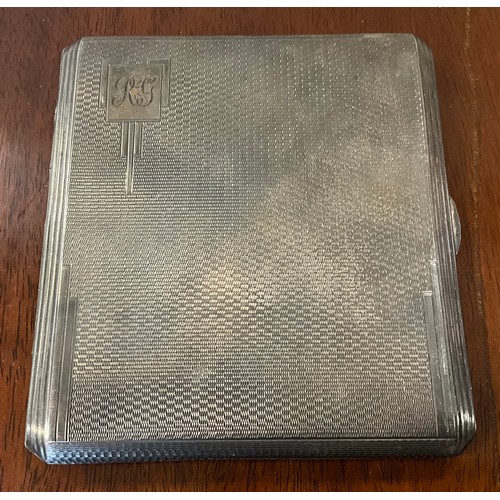 335 - Silver cigarette case - Frederick Field, Birmingham 1938, 4.4oz