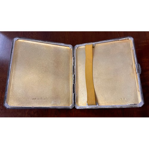 335 - Silver cigarette case - Frederick Field, Birmingham 1938, 4.4oz