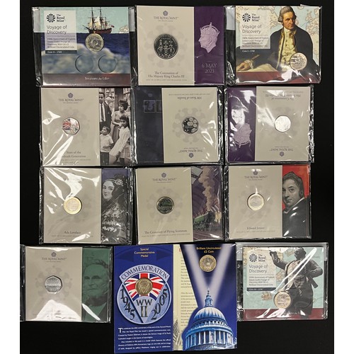 345 - Coins & Tokens - Brilliant uncirculated coins, £2.00 Edward Jenner, Ada Lovelace, The Century of the... 