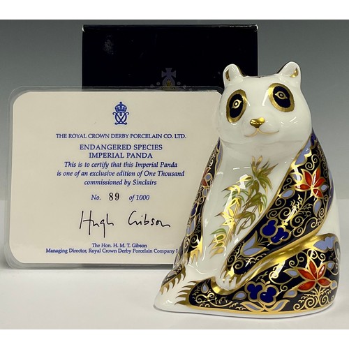 23 - A Royal Crown Derby paperweight, Endangered Species Imperial Panda, Sinclairs exclusive limited edit... 