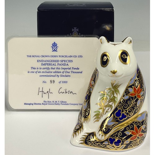 23 - A Royal Crown Derby paperweight, Endangered Species Imperial Panda, Sinclairs exclusive limited edit... 