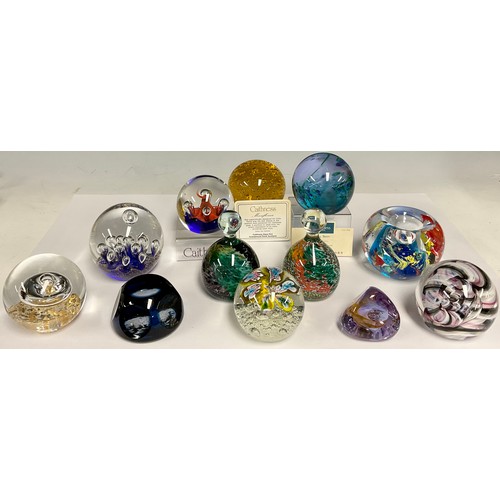 50 - A Caithness glass paperweight, Busy Bees, limited edition 89/350; others including Moonflower, Pebbl... 