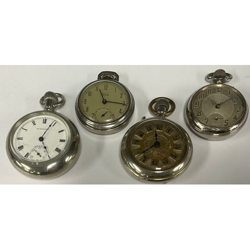 78 - A 19th century Roskopf Escape open face pocket watch, ornate silvered dial, raised Arabic numerals, ... 