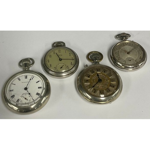 78 - A 19th century Roskopf Escape open face pocket watch, ornate silvered dial, raised Arabic numerals, ... 