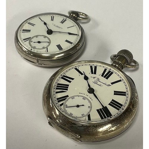 87 - A Victorian J W Benson silver open face pocket watch, white enamel dial, bold Roman numerals, subsid... 