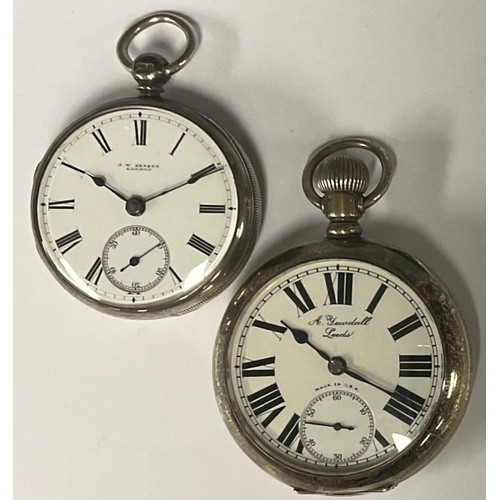 87 - A Victorian J W Benson silver open face pocket watch, white enamel dial, bold Roman numerals, subsid... 