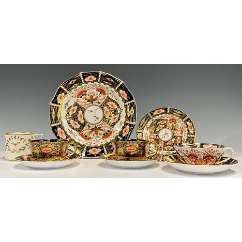 132 - Royal Crown Derby - 4591 pattern cup and saucer, others Sampson Hancock, plates, cups etc