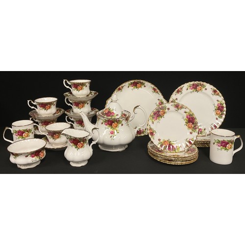 147 - A Royal Albert Old Country Rose pattern tea set, for six inc teapot, milk jug, sugar bowl etc