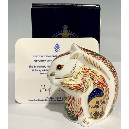 300 - A Royal Crown Derby paperweight, Stoney Middleton Squirrel, specially commissioned by John Sinclair,... 