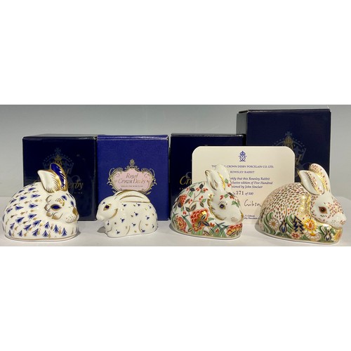 A Royal Crown Derby paperweight, Rowsley Rabbit, commissioned by John ...