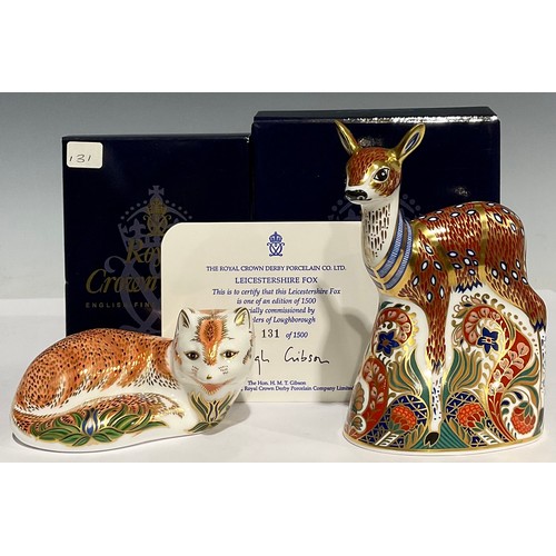 318 - A Royal Crown Derby paperweight, Leicestershire Fox, commissioned by Wheelers of Loughborough, limit... 