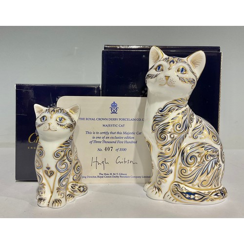 10 - A Royal Crown Derby paperweight, Majestic Cat, limited edition 407/3,500, printed marks in red, gold... 