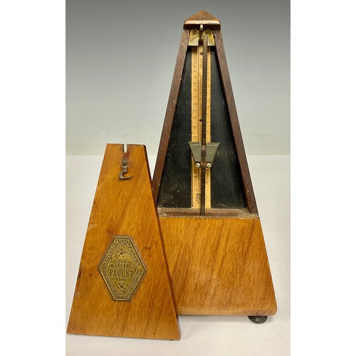 336 - An early 20th century French walnut metronome