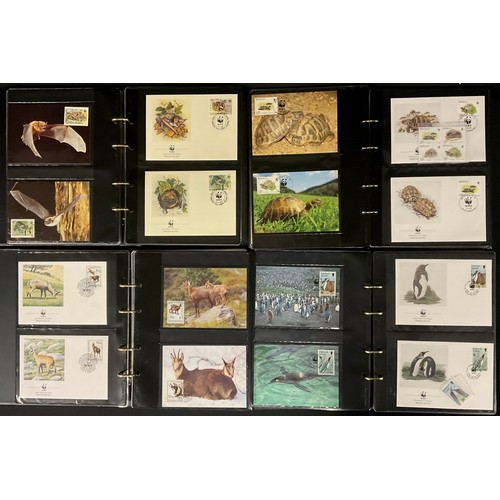 341 - Stamps - WWF x 4 stamp FDC collection, appears to be complete