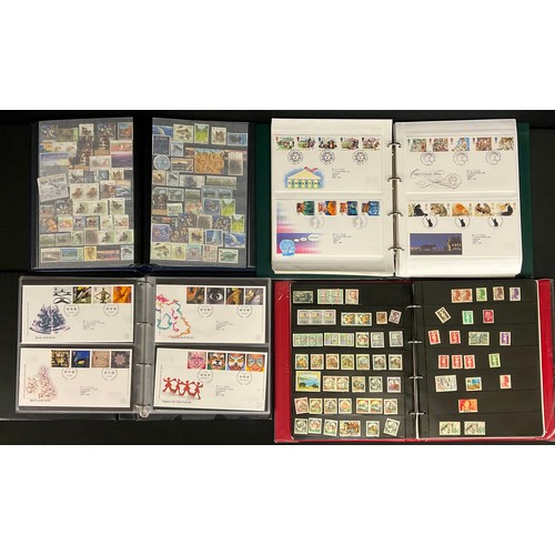 342 - Stamps - four binders and stockbooks of stamp material, GB FDC 1960's - 2002 to £10 FDC, other world... 