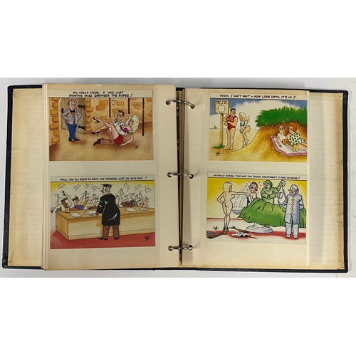 346 - A collection of approx 240 Risqué and Humorous post cards,  in one album.