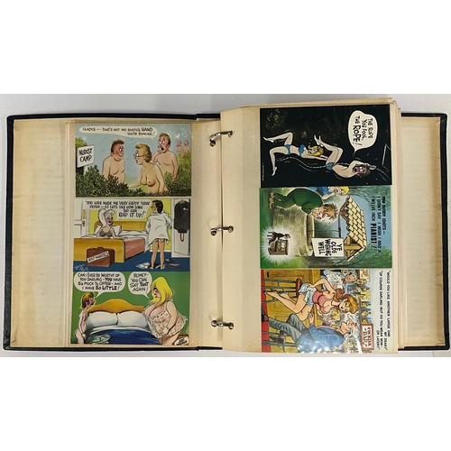 346 - A collection of approx 240 Risqué and Humorous post cards,  in one album.