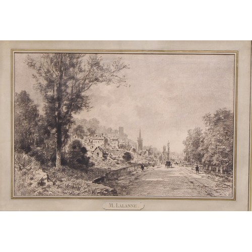 357 - Maxime Lalanne (1827-1886)
French Village Scene
signed, charcoal, 30cm x 44.5cm