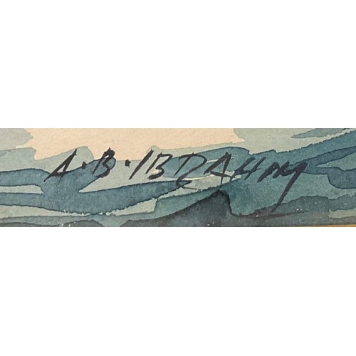 362 - Abu Baker (A.B.) Ibrahim (1925-1977)  
Fishing Rough Seas 
signed, watercolour on paper, 27cm x 36cm... 