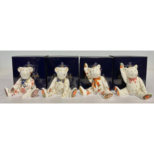 322 - A Royal Crown Derby miniature bear model, Edward, boxed; others, William, Alice and Victoria, all bo... 