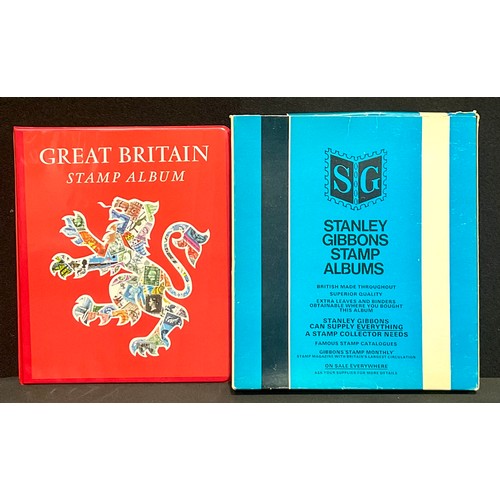 470 - Stamps - a Stanley Gibbons GB album, 1840-1986, sparse early in mint from 1970-1986