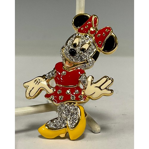 481 - An Arribas Brothers Disney figural brooch, Minnie Mouse, inset with Swarovski crystals, 5.5cm high