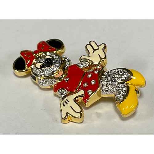 481 - An Arribas Brothers Disney figural brooch, Minnie Mouse, inset with Swarovski crystals, 5.5cm high