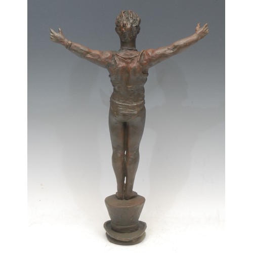 52 - John Seifert (20th century), a brown patinated bronze, The Variety Club PROPS Award, signed in the m... 