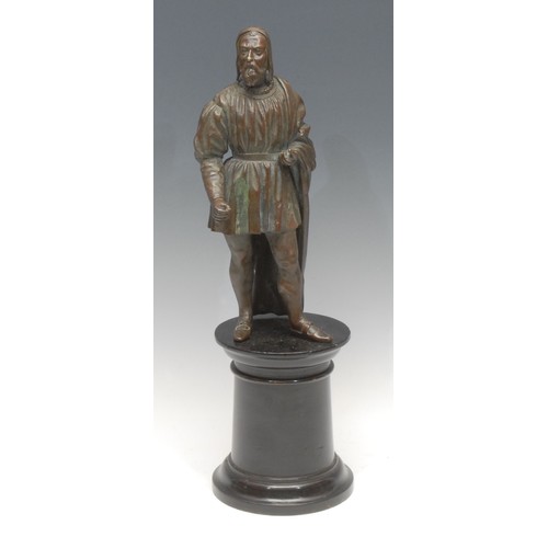 67 - Continental School (19th century), a patinated library bronze, Portrait of Benvenuto Cellini (1500 -... 