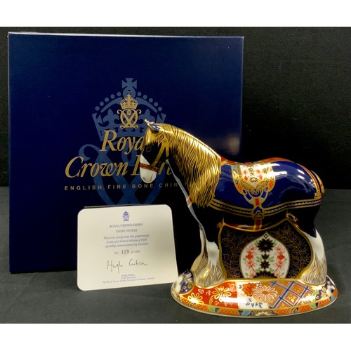 1 - A Royal Crown Derby paperweight, Shire Horse, Sinclairs exclusive commission, limited edition 129/1,... 