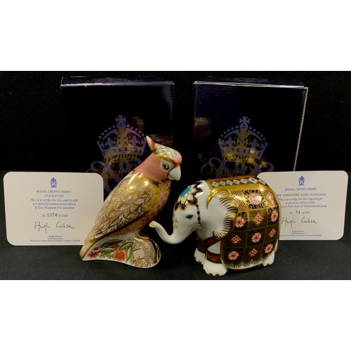 17 - Royal Crown Derby paperweights including; Cockatoo, limited edition 1376/2500, The Yorkshire Rose El... 