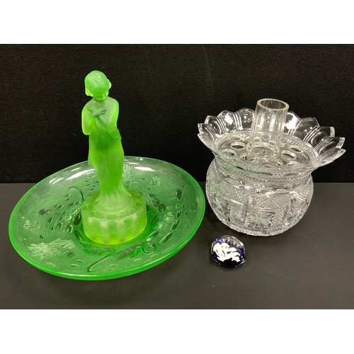 25 - Glass bowl, French bowl + Baccarat Capricorn paperweight.