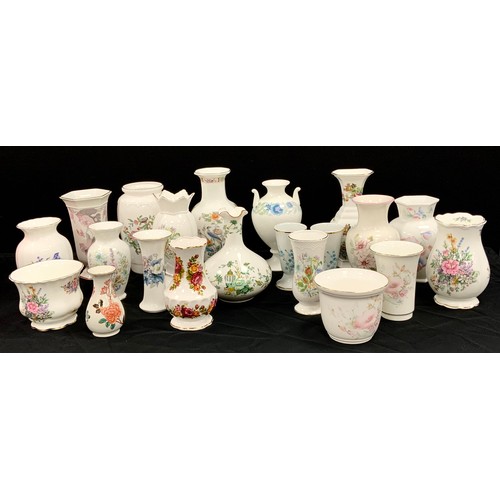 27 - A group of vases - Aynsley Pembroke, Wedgwood, Royal Albert, Limoges - etc (21).