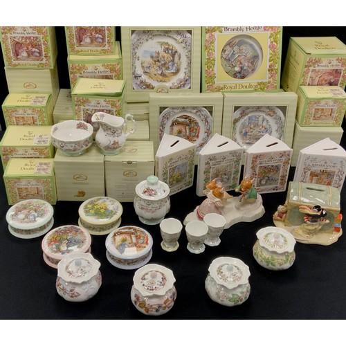 77 - Bramley Hedge by Royal Doulton including; four season money boxes, four season lidded trinket pots; ... 