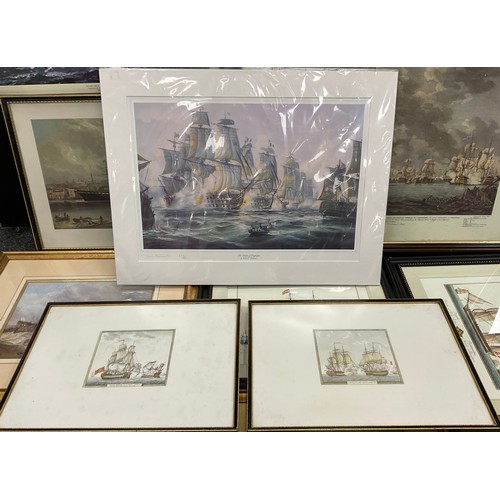 88 - Pictures and Prints - engravings / coloured etchings, Nautical subjects - after Richard Paton, The S... 