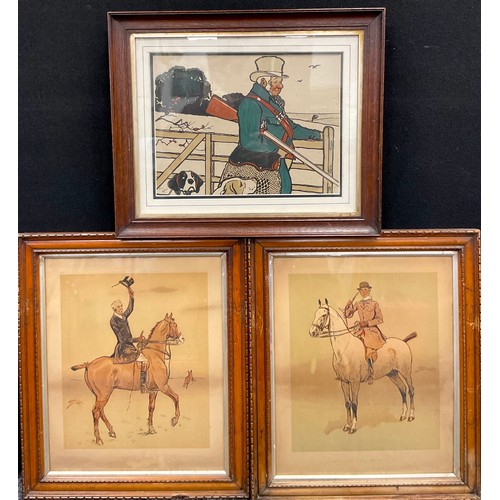 102 - Cecil Aldin, by and after, Going out to Shoot, Chromolithograph, c.1901, 24cm x 32cm;  a pair of Sna... 