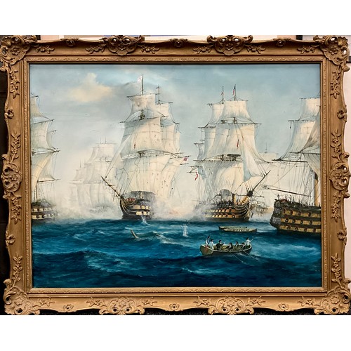 158 - David Short (British, 20th century), after Montague Dawson, The Battle of Trafalgar, signed, dated ‘... 