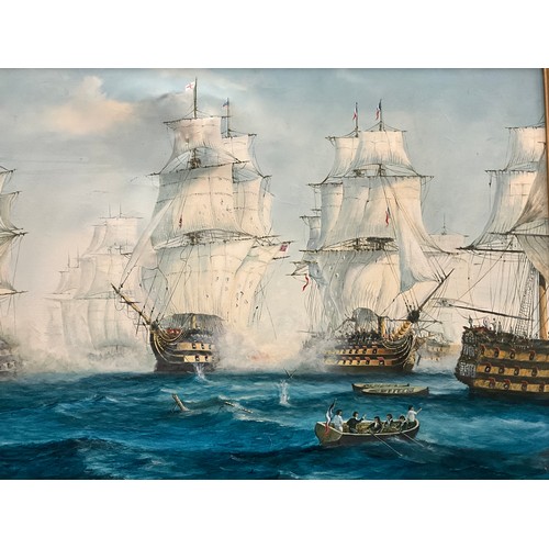 158 - David Short (British, 20th century), after Montague Dawson, The Battle of Trafalgar, signed, dated ‘... 