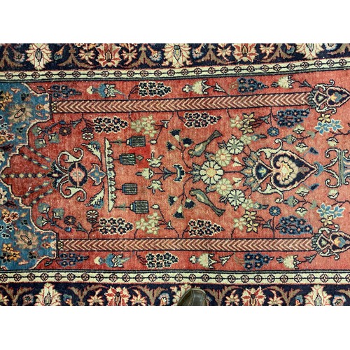 198 - A hand-knotted Persian Hamadan style Garden carpet or rug, 188cm x 129cm, early 20th century.