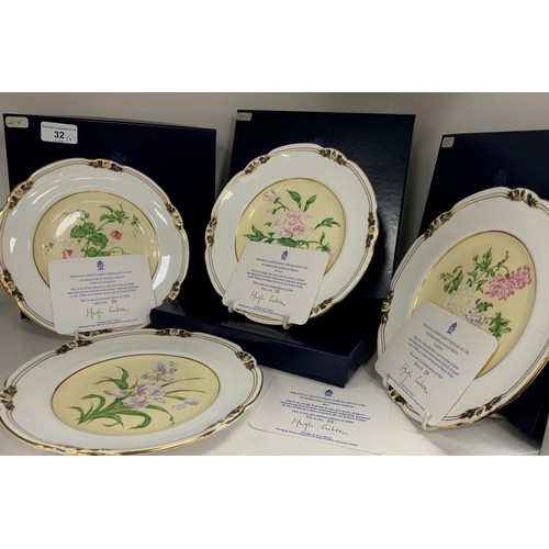 32 - Limited edition Royal Crown Derby, Flowers for an Indian Prince plates, comprised of; Peony 28/1500,... 