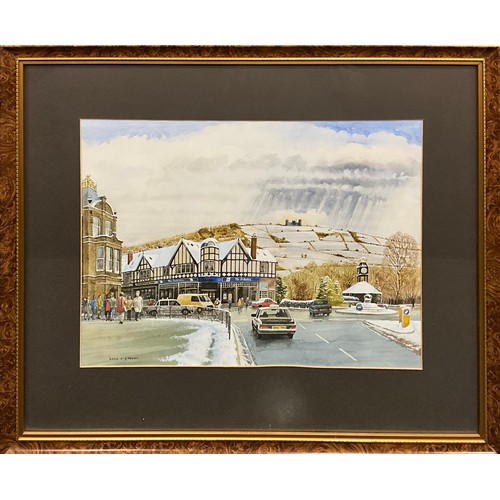 237 - David J. Gibbons (British, 20th century), Matlock in Winter, signed, watercolour, 44cm x 61cm.