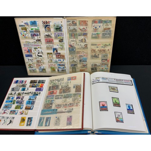 258 - Stamps - three GB QEII albums with used GB stamps, one mint from 1950's - 1992 including H/V castles... 