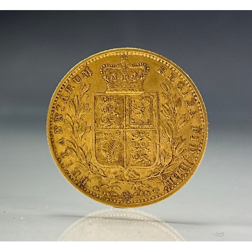 322 - A Victorian shield back Sovereign, 1858,  8g